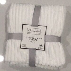 Amy Miller White Label Collection Velvet Corduroy Throw size 50” X 60”